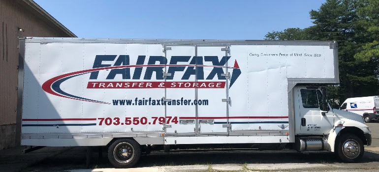 a Fairfax Transfer and Storage truck operated by commercial movers Northern VA